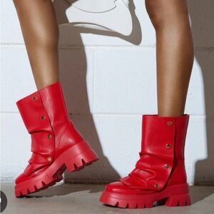 Red Chunky Bharti-red Boot